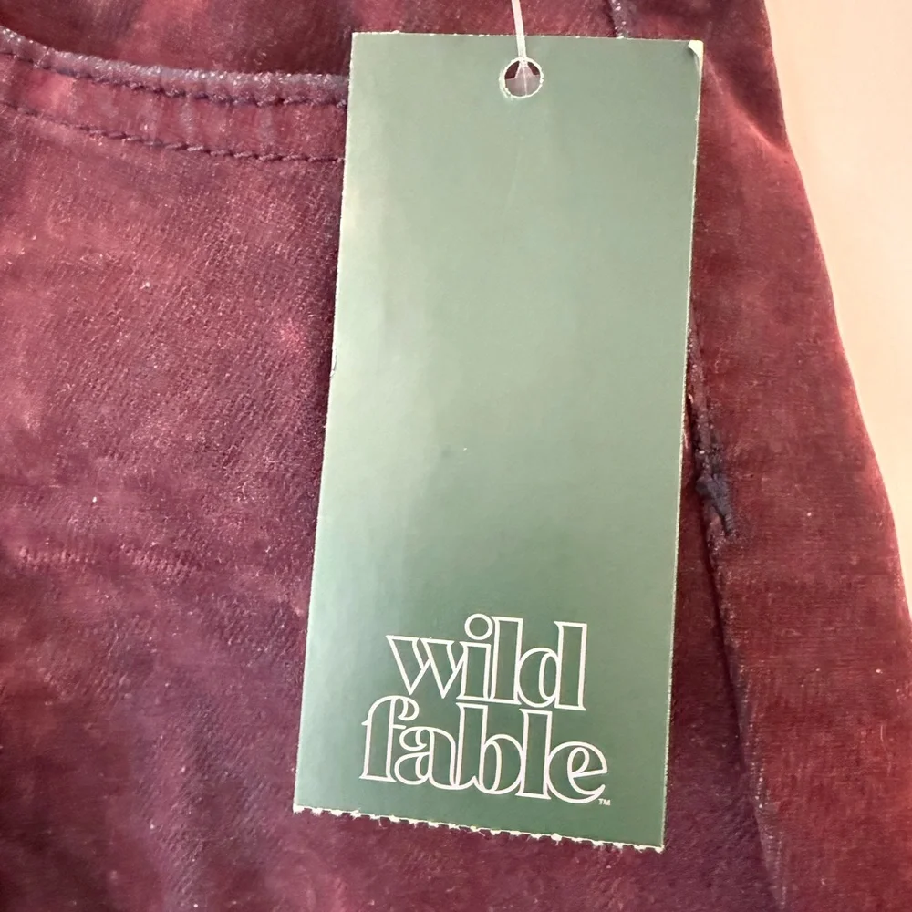 Wild Fable Burgundy Acid Wash Denim Mini Skirt New With Tags Size 10 Trendy Y2K - Picture 3 of 5